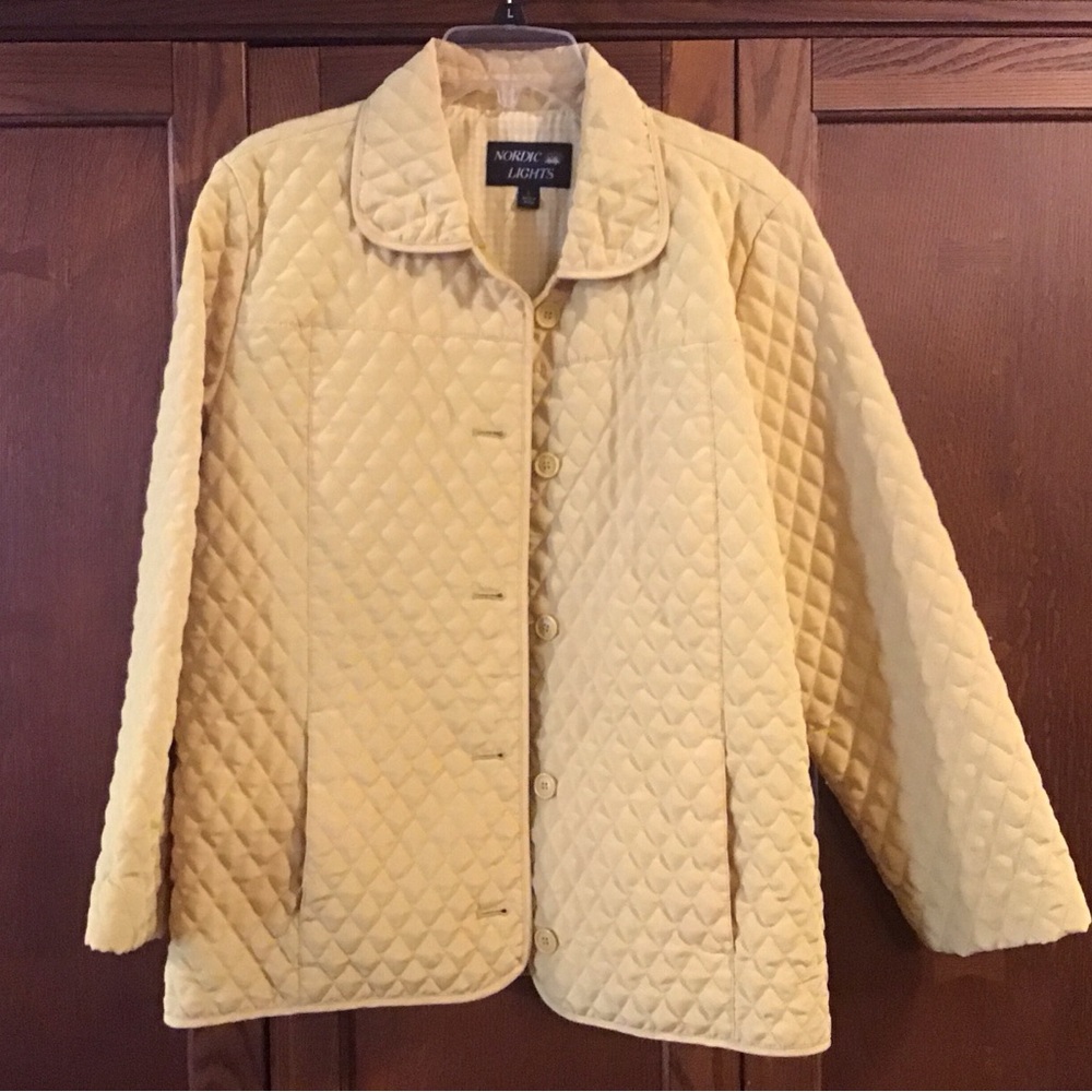 Vintage Nordic Lights yellow quilted jacket